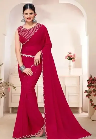 Trending Georgette Saree with Blouse piece 