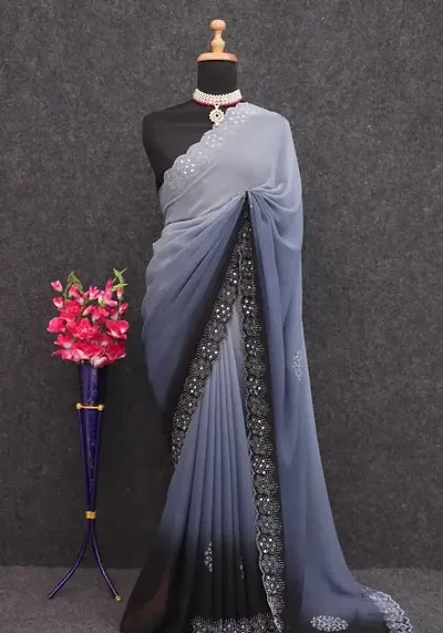 Trending Georgette Saree with Blouse piece 