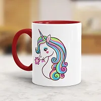 Gift Arcadia Ceramic Unicorn Coffee Mug - 1 Piece, Red, 330ml (A247)-thumb1