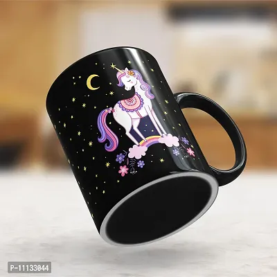 Gift Arcadia Ceramic Unicorn Coffee Mug - 1 Piece, Black, 330ml (A240)-thumb3