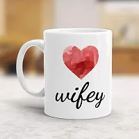 Gift Arcadia Ceramic Hubby and Wifey Coffee Mug - 2 Piece (White)-thumb2