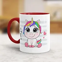 Gift Arcadia Ceramic Unicorn Coffee Mug - 1 Piece, Red, 330ml (A245)-thumb1