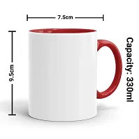 Gift Arcadia Ceramic Hubby & Wifey Coffee Mug - 2 Pieces, Red, 330ml (A015)-thumb3