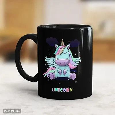 Gift Arcadia Ceramic Unicorn Coffee Mug - 1 Piece, Black, 330ml (A243)-thumb2