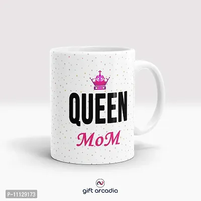 Gift Arcadia Ceramic King Dad & Queen Mom Coffee Mug - 2 Pieces, White, 330ml (A298)-thumb2