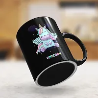 Gift Arcadia Ceramic Unicorn Coffee Mug - 1 Piece, Black, 330ml (A243)-thumb2