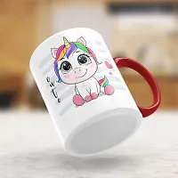 Gift Arcadia Ceramic Unicorn Coffee Mug - 1 Piece, Red, 330ml (A245)-thumb2