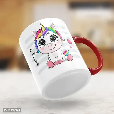 Gift Arcadia Ceramic Unicorn Coffee Mug - 1 Piece, Red, 330ml (A245)-thumb3