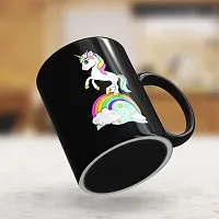 Gift Arcadia Ceramic Unicorn Coffee Mug - 1 Piece, Black, 330ml (A246)-thumb2