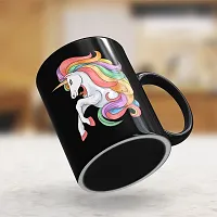 Gift Arcadia Ceramic Unicorn Coffee Mug - 1 Piece, Black, 330ml (A244)-thumb2