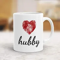 Gift Arcadia Ceramic Hubby and Wifey Coffee Mug - 2 Piece (White)-thumb1