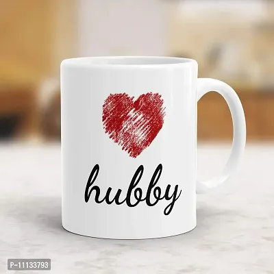 Gift Arcadia Ceramic Hubby and Wifey Coffee Mug - 2 Piece (White)-thumb2