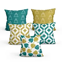 Gift Arcadia Satin Geometric Decorative Pillow | Cushion Cover, Set of 5, CC5A001 (16 Inch x 16 Inch)-thumb1