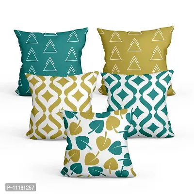 Gift Arcadia Satin Geometric Decorative Pillow | Cushion Cover, Set of 5, CC5A001 (16 Inch x 16 Inch)-thumb2