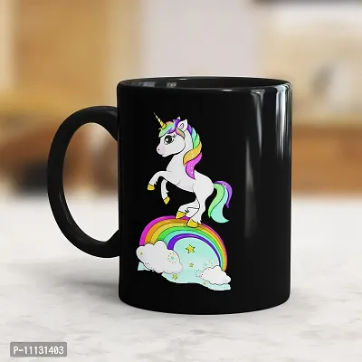 Gift Arcadia Ceramic Unicorn Coffee Mug - 1 Piece, Black, 330ml (A246)-thumb2