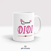 Gift Arcadia Ceramic King Jiju & Queen Didi Coffee Mug - 2 Pieces, White, 330ml (A294)-thumb1