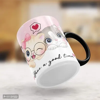 Gift Arcadia Ceramic Cute Kittens Coffee Mug - 1 Piece, Multicolor, 330ml (A002)-thumb3