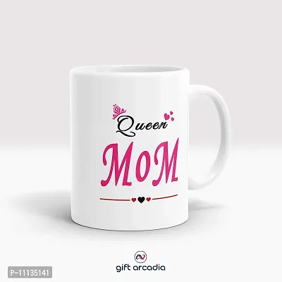 Gift Arcadia Ceramic King Dad & Queen Mom Coffee Mug - 2 Pieces, White, 330ml (A293)-thumb2