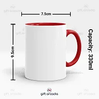 Gift Arcadia Ceramic King Hubby and Queen Wifey Coffee Mug - 2 Pieces, Red, 330ml (A295)-thumb3