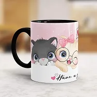 Gift Arcadia Ceramic Cute Kittens Coffee Mug - 1 Piece, Multicolor, 330ml (A002)-thumb1