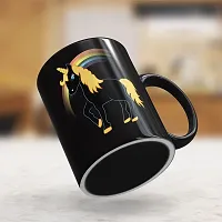 Gift Arcadia Ceramic Unicorn Coffee Mug - 1 Piece, Black, 330ml (A241)-thumb2