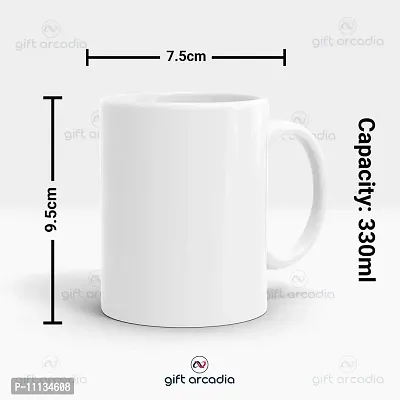 Gift Arcadia Ceramic King Hubby & Queen Wifey Coffee Mug - 2 Pieces, White, 330ml (A295)-thumb4