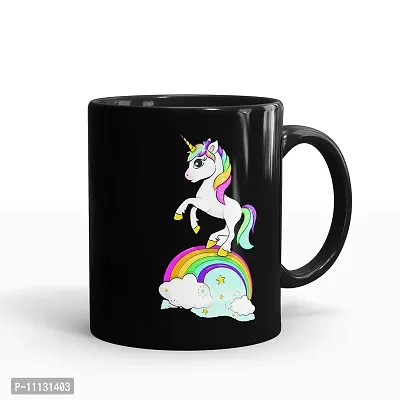 Gift Arcadia Ceramic Unicorn Coffee Mug - 1 Piece, Black, 330ml (A246)-thumb0