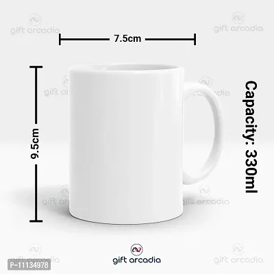 Gift Arcadia Ceramic Happy Anniversary Coffee Mug - 2 Pieces, White, 330ml (A308)-thumb4