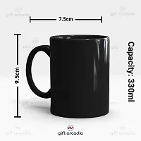 Gift Arcadia Ceramic Coffee Mugs - 2 Pieces, 350ml (Black & Red)-thumb3