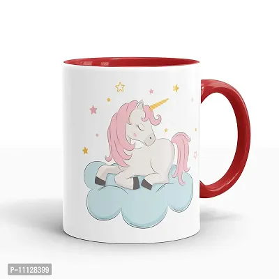 Gift Arcadia Ceramic Unicorn Coffee Mug - 1 Piece, Red, 330ml (A247)-thumb0