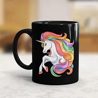 Gift Arcadia Ceramic Unicorn Coffee Mug - 1 Piece, Black, 330ml (A244)-thumb1