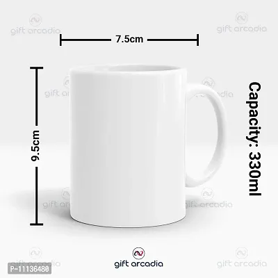 Gift Arcadia Ceramic King Jiju & Queen Didi Coffee Mug - 2 Pieces, White, 330ml (A294)-thumb4