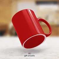 Gift Arcadia Ceramic Coffee Mugs - 2 Pieces, 350ml (Black & Red)-thumb2