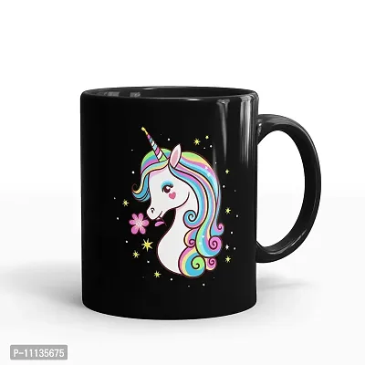 Gift Arcadia Ceramic Unicorn Coffee Mug - 1 Piece, Black, 330ml (A242)