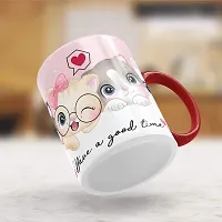 Gift Arcadia Ceramic Cute Kittens Coffee Mug - 1 Piece, Red, 330ml (A002)-thumb2