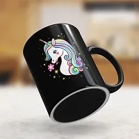 Gift Arcadia Ceramic Unicorn Coffee Mug - 1 Piece, Black, 330ml (A242)-thumb2