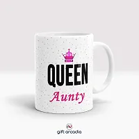 Gift Arcadia Ceramic King Uncle & Queen Aunty Coffee Mug - 2 Pieces, White, 330ml (A301)-thumb1