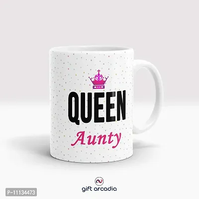 Gift Arcadia Ceramic King Uncle & Queen Aunty Coffee Mug - 2 Pieces, White, 330ml (A301)-thumb2