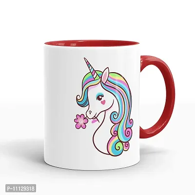 Gift Arcadia Ceramic Unicorn Coffee Mug - 1 Piece, Red, 330ml (A239)