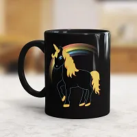 Gift Arcadia Ceramic Unicorn Coffee Mug - 1 Piece, Black, 330ml (A241)-thumb1