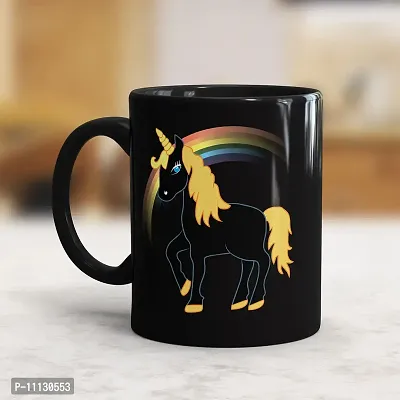 Gift Arcadia Ceramic Unicorn Coffee Mug - 1 Piece, Black, 330ml (A241)-thumb2