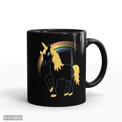 Gift Arcadia Ceramic Unicorn Coffee Mug - 1 Piece, Black, 330ml (A241)