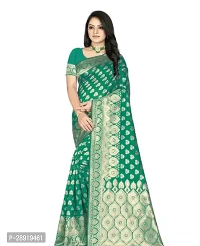 Stylish Green Art Silk Saree with Blouse piece For Women