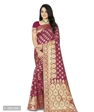 Stylish Maroon Art Silk Saree with Blouse piece For Women-thumb0