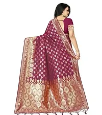 Stylish Maroon Art Silk Saree with Blouse piece For Women-thumb1