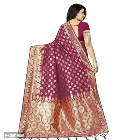 Stylish Maroon Art Silk Saree with Blouse piece For Women-thumb2