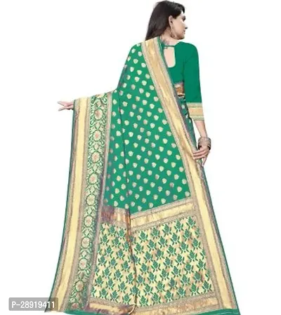 Stylish Green Art Silk Saree with Blouse piece For Women-thumb2