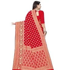 Stylish Red Art Silk Saree with Blouse piece For Women-thumb1