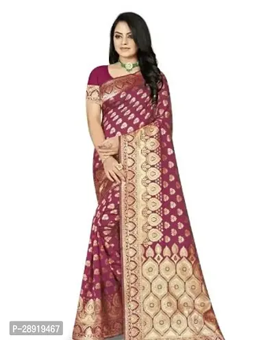 Stylish Maroon Art Silk Saree with Blouse piece For Women