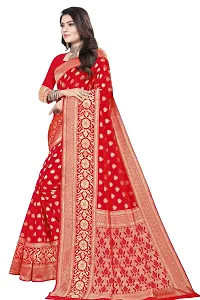 Stylish Red Art Silk Saree with Blouse piece For Women-thumb3